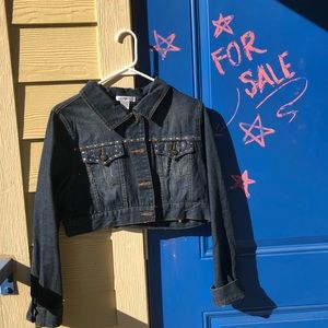 Jean jacket sparkle vintage blue fashion western